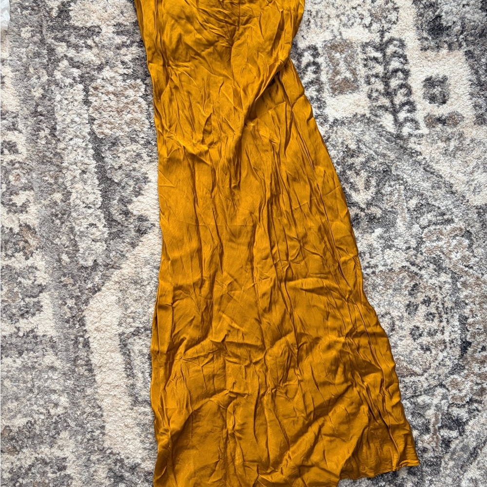 Zara Mustard Yellow Satin Dress